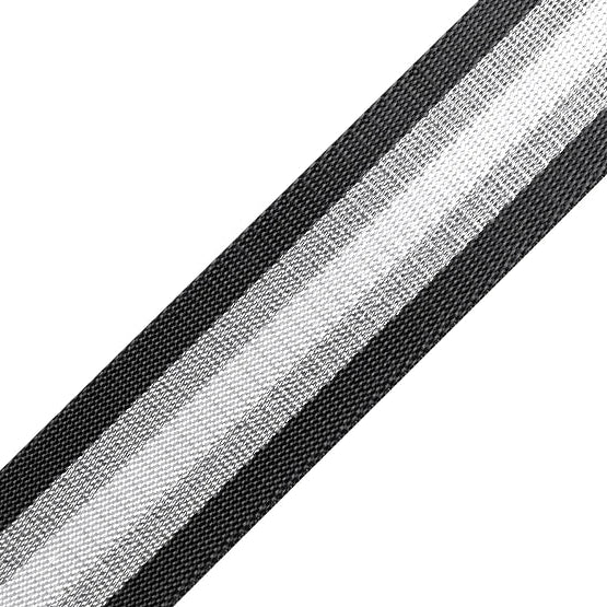 Glatter doppelseitiger Gurtband mit Lurex - 38 mm - Streifen