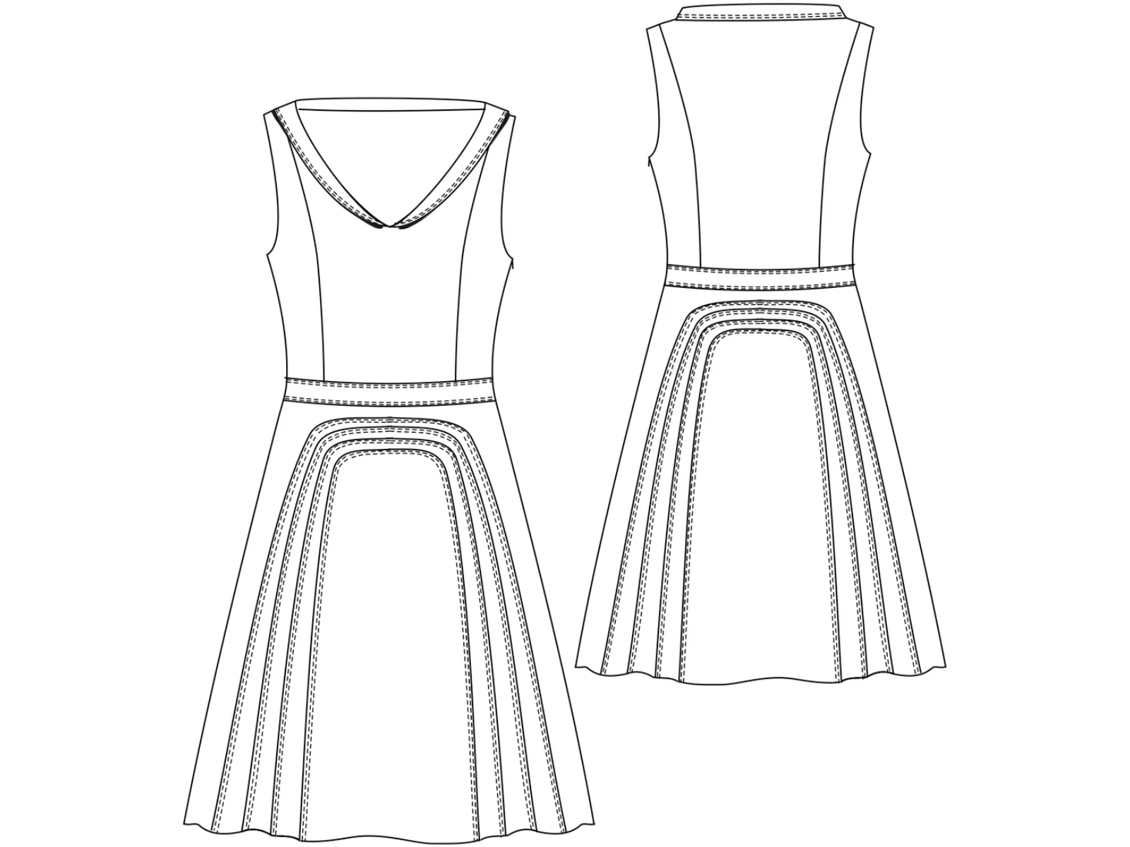 Papierschnittmuster Glockenkleid Esme