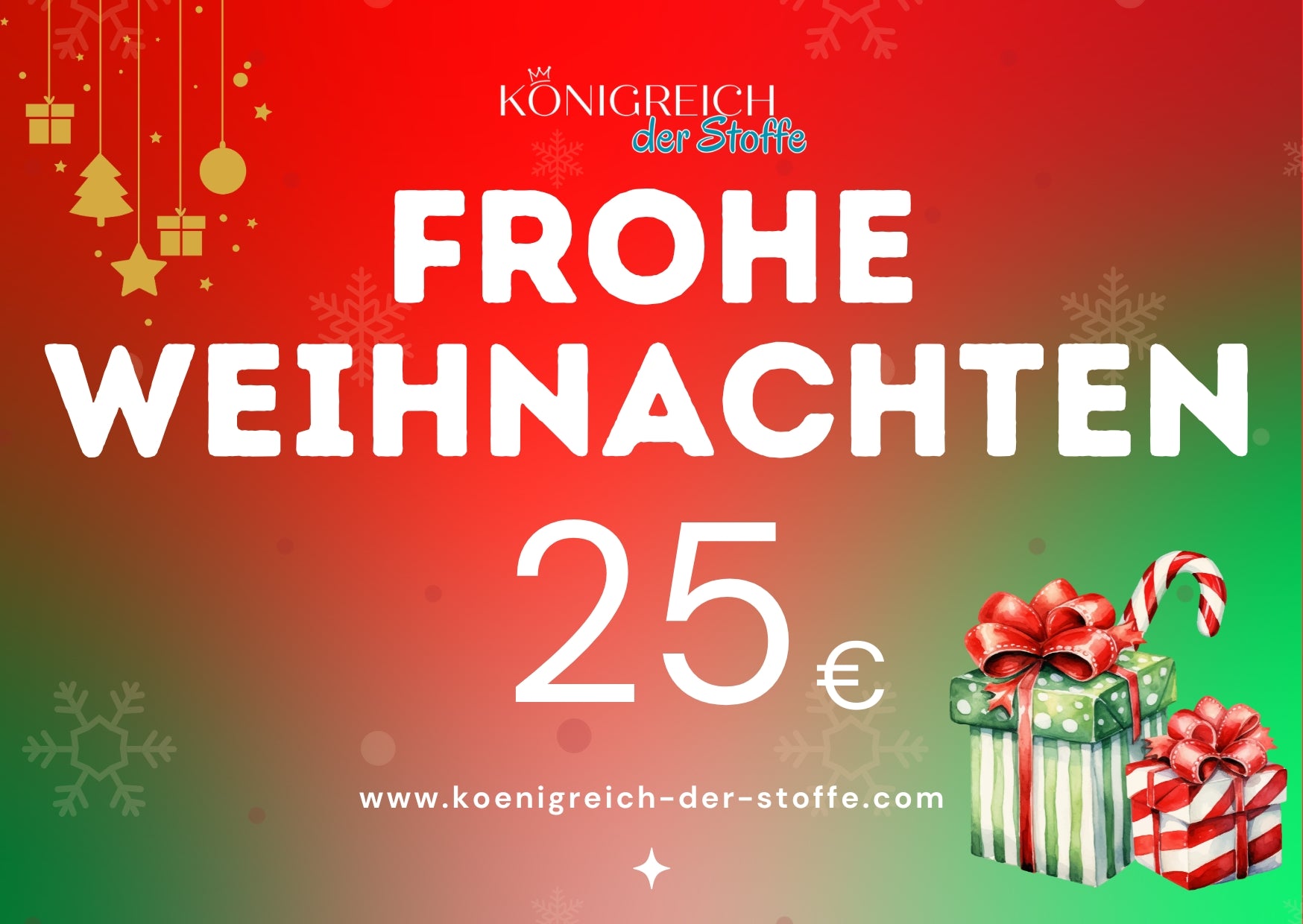 🎄 Weihnachten Gutschein - Königreich der Stoffe