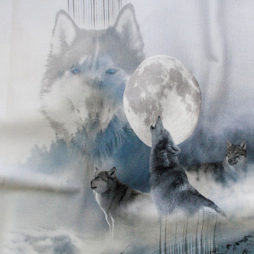 Canvas Taschen- & Rucksackpanel „Wolf Moon“ – Digitaldruck