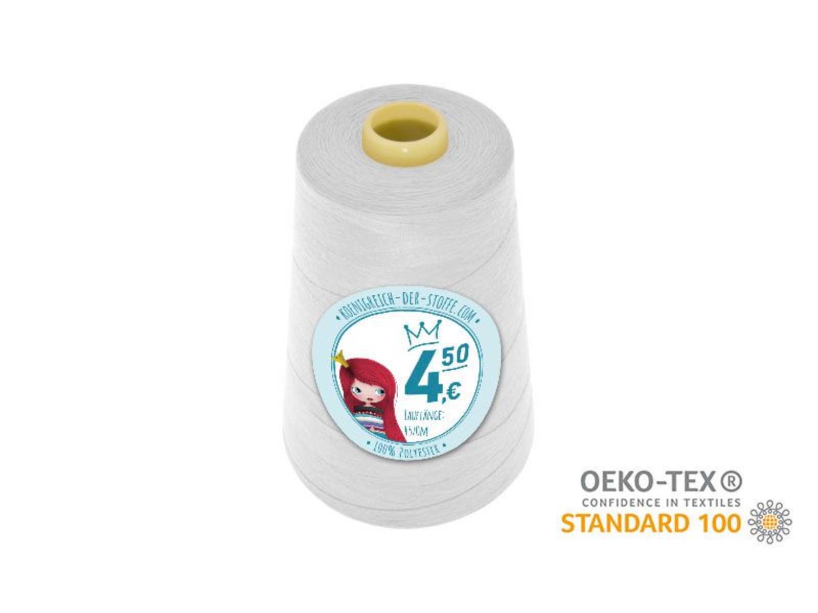 🧵  Overlock Nähgarn - 4570 m - Weiß • Creme • Beige • Gelb • Orange