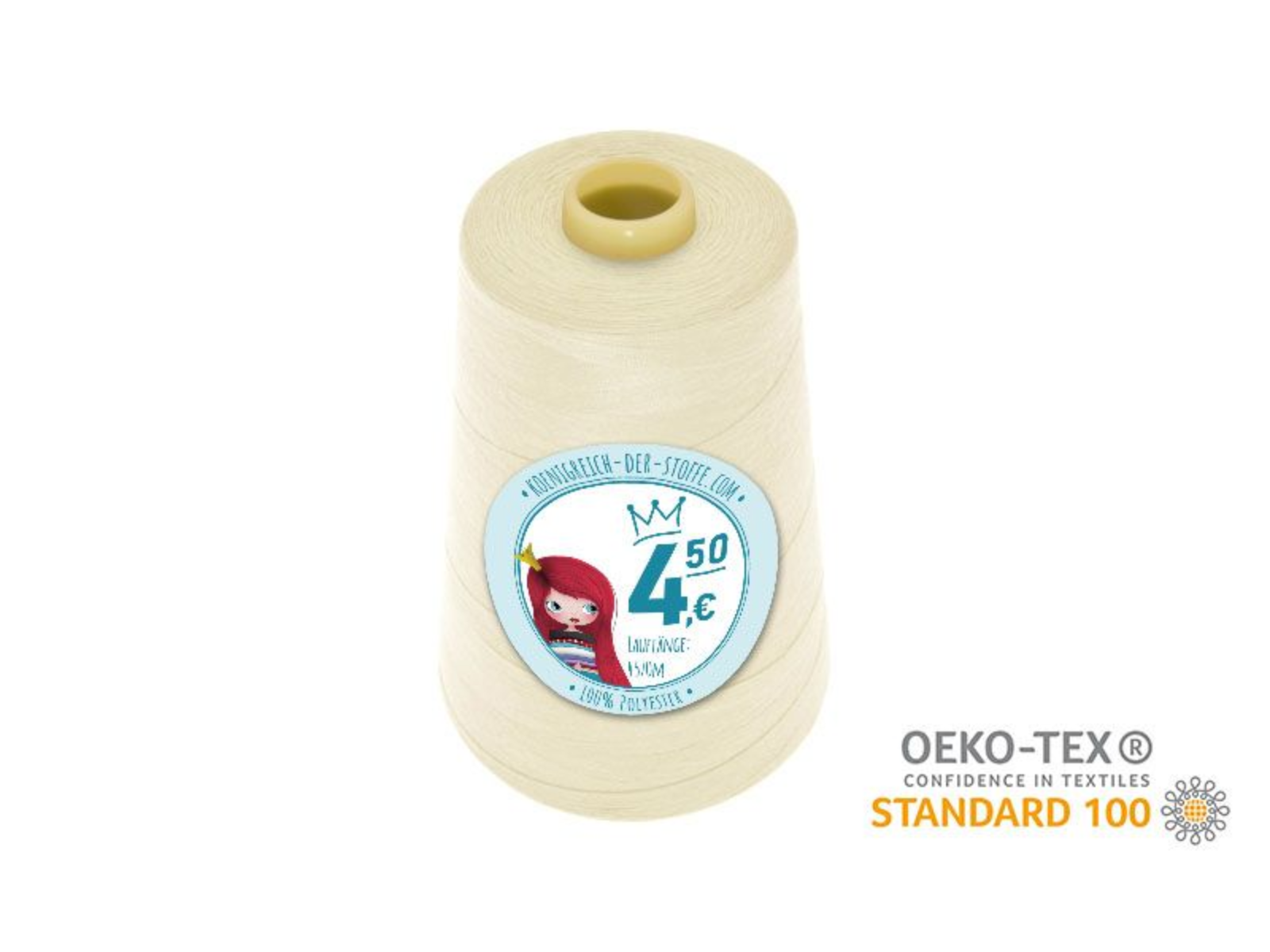 🧵  Overlock Nähgarn - 4570 m - Weiß • Creme • Beige • Gelb • Orange