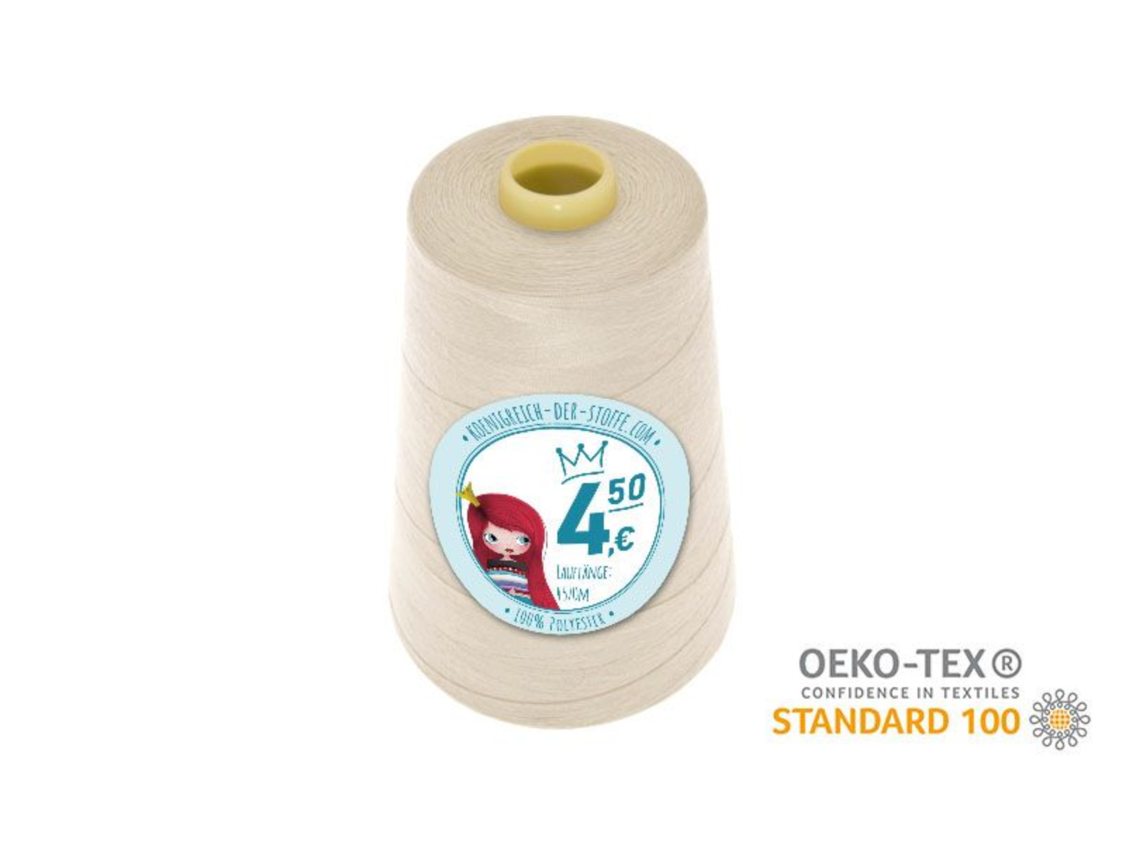 🧵  Overlock Nähgarn - 4570 m - Weiß • Creme • Beige • Gelb • Orange