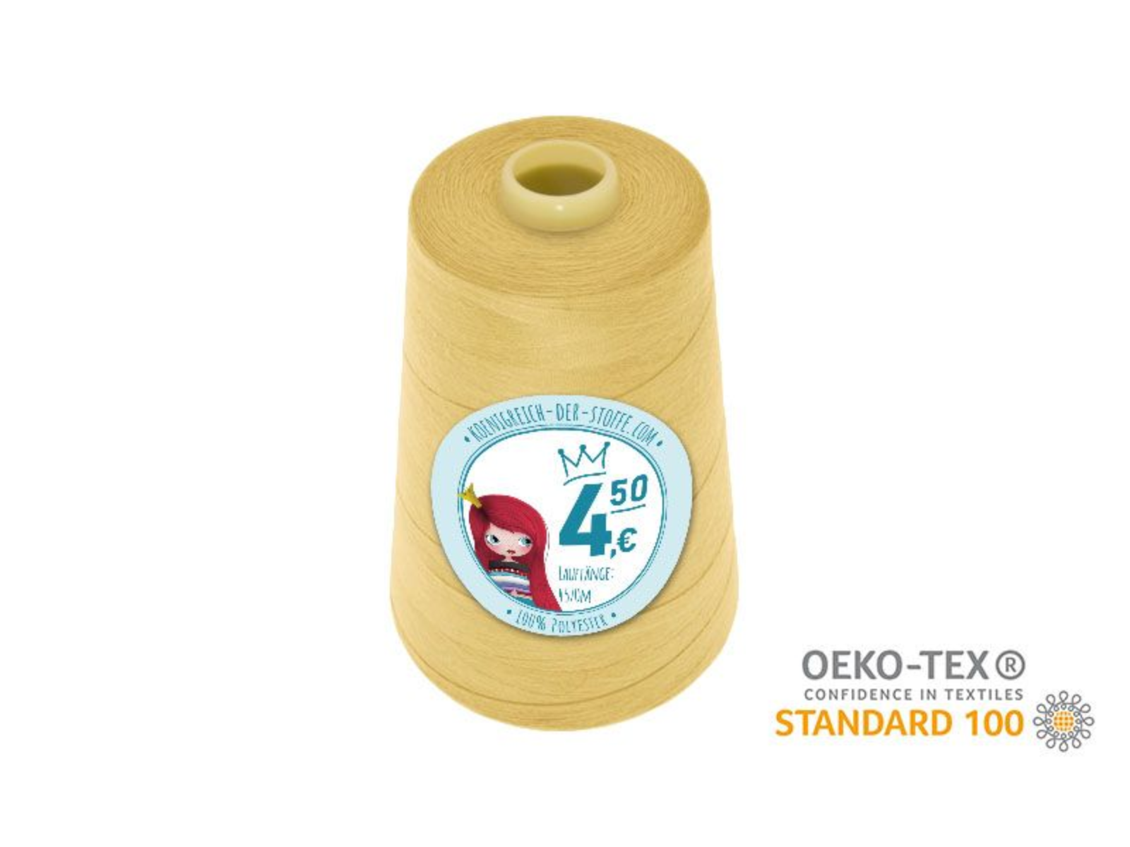 🧵  Overlock Nähgarn - 4570 m - Weiß • Creme • Beige • Gelb • Orange