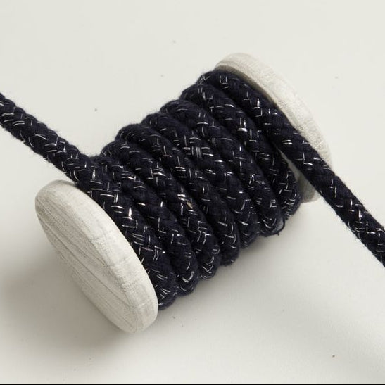 Baumwoll Kordel / Hoodie-Band mit Glitzer Ø 10 mm