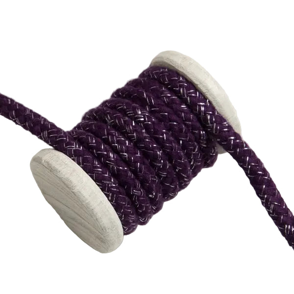 Baumwoll Kordel / Hoodie-Band mit Glitzer Ø 10 mm