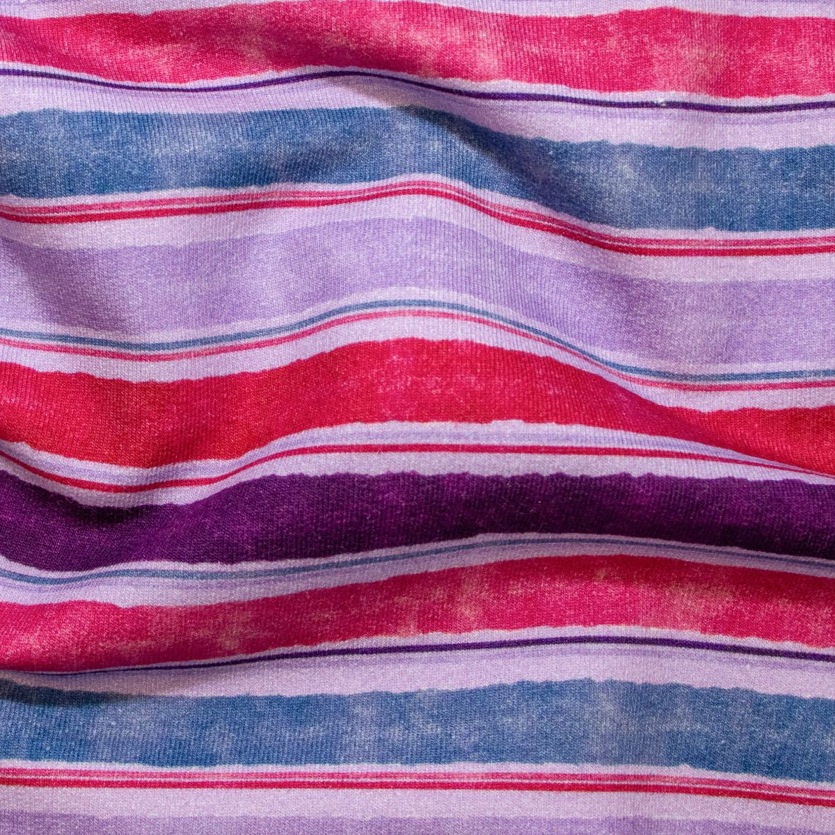 French Terry Digitaldruck - Streifen - orange - rost