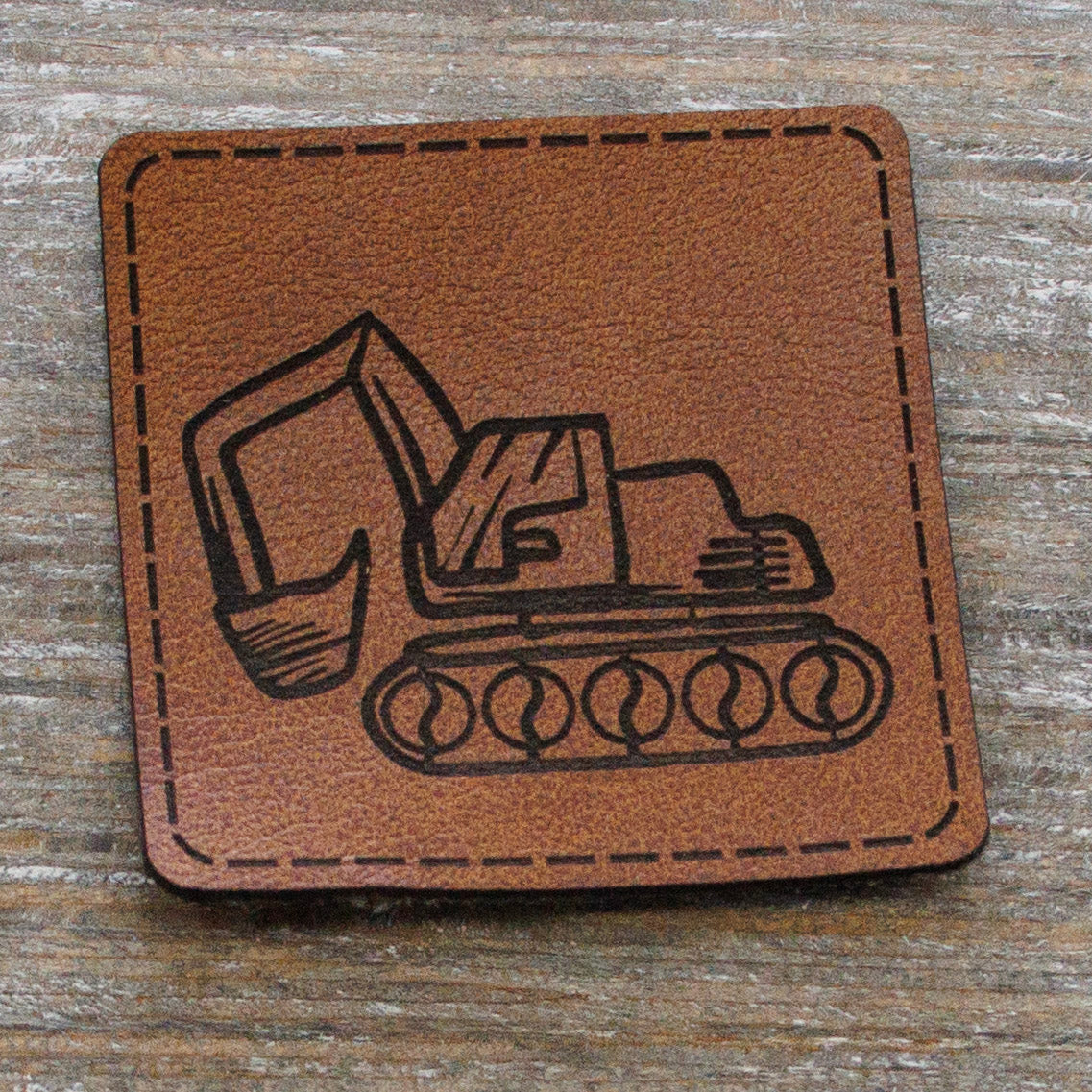 Label Kunstleder KDS - Bagger - Braun