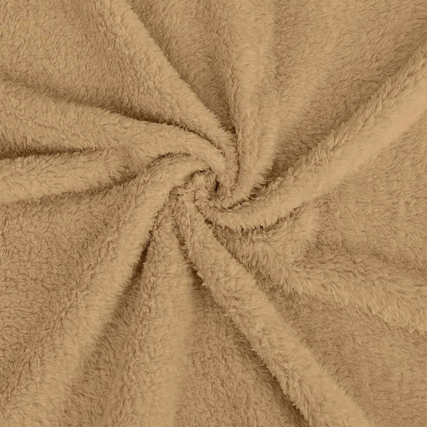 Double Fur Sherpa-Fleece Teddyplüsch - uni