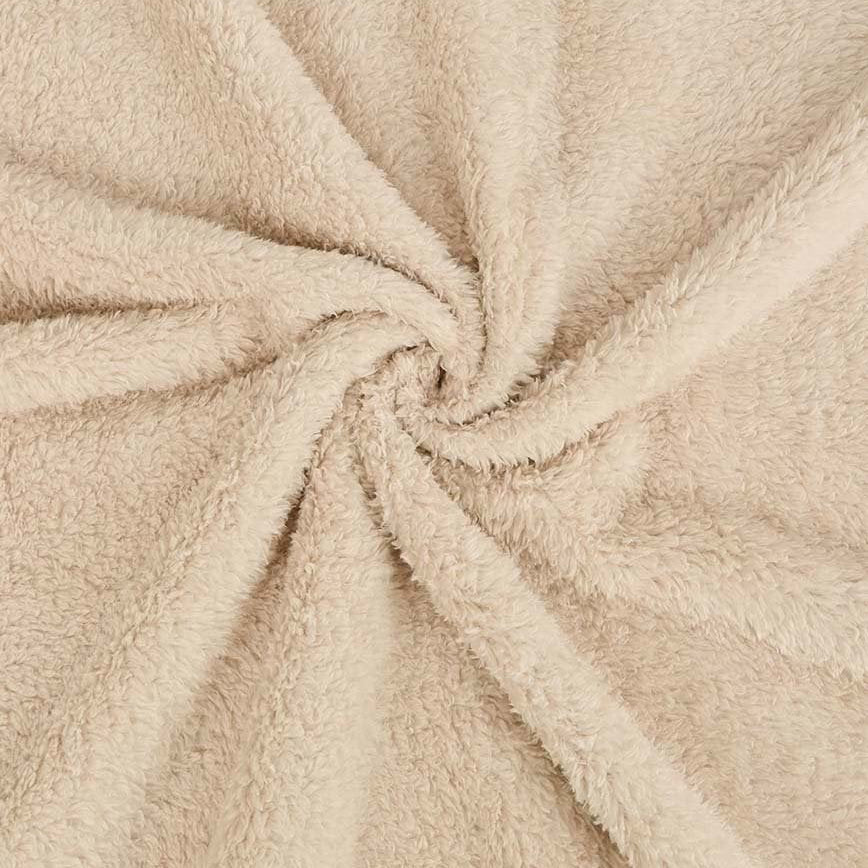 Double Fur Sherpa-Fleece Teddyplüsch - uni