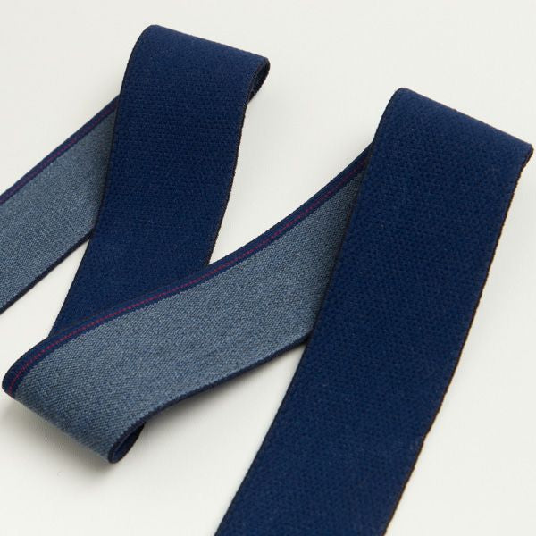 Gummiband in Jeansoptik mit weißem Randstreifen ca. 40mm