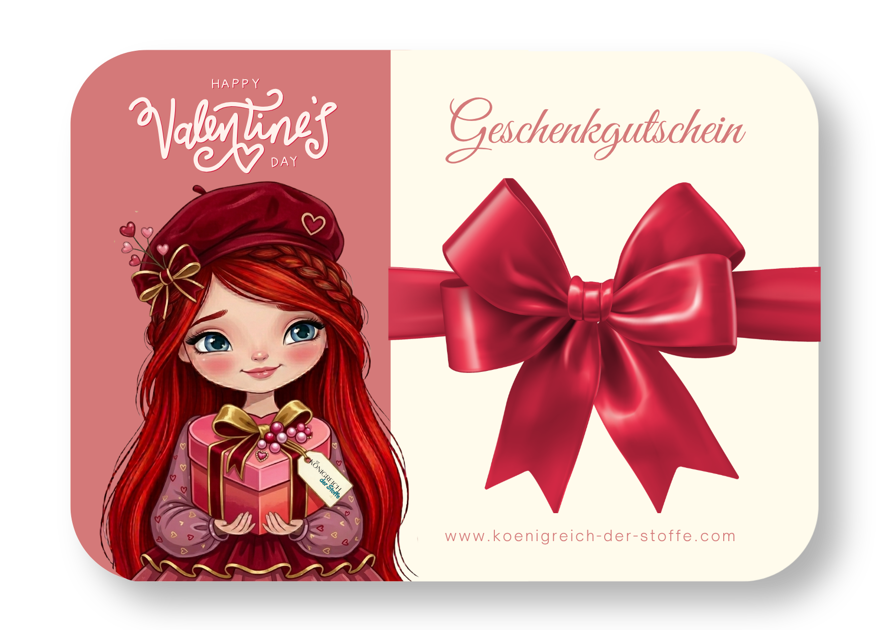 💘 Valentinstag Gutschein - Königreich der Stoffe