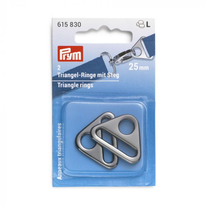 Prym 2 Triangel-Ringe mit Steg 25 mm - anthrazit