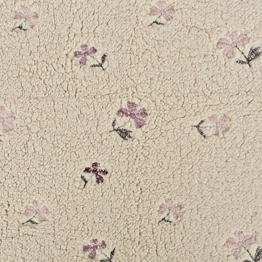 Teddy mit Stickerei - Mauve Blümchen - Beige