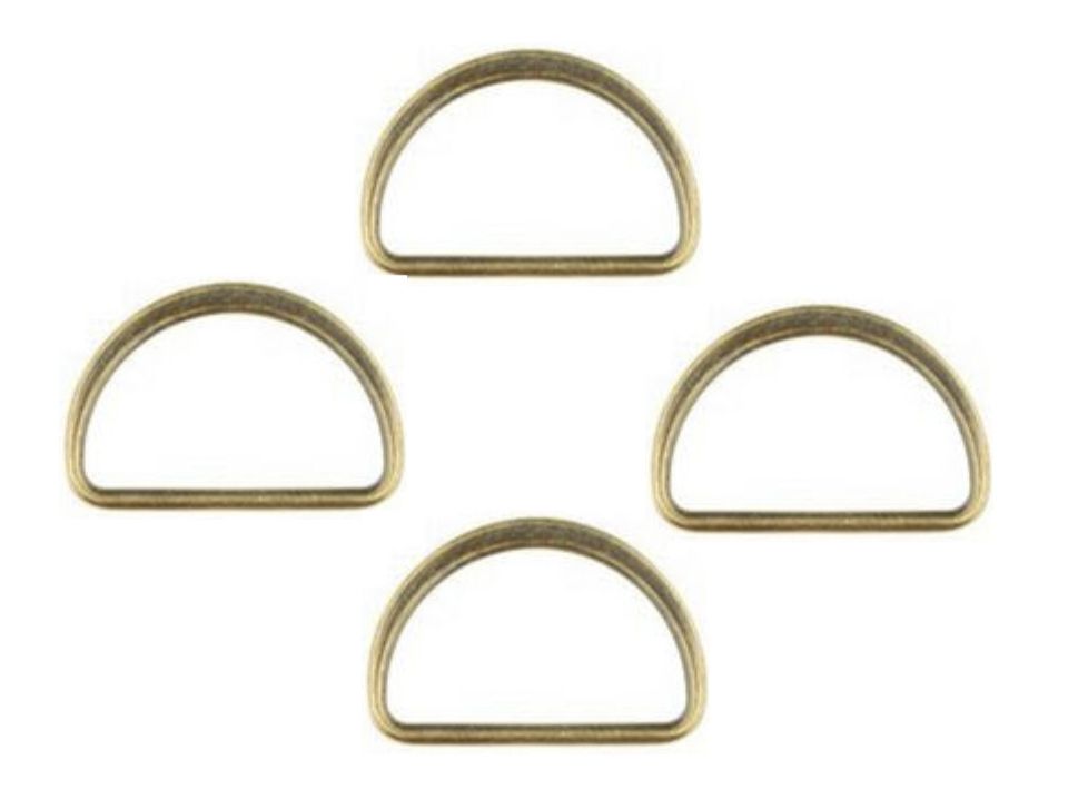Halbrundringe / D-Ringe Metall 25 mm - 4 Stück