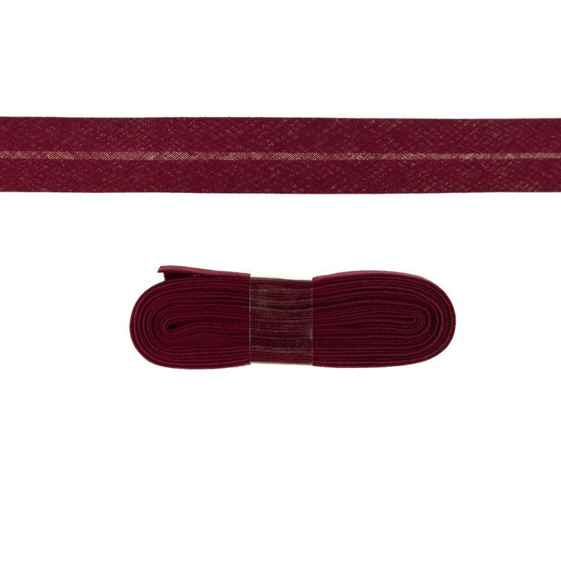 Schrägband/Einfassband Baumwolle gefalzt 20 mm x 3 m Coupon - uni