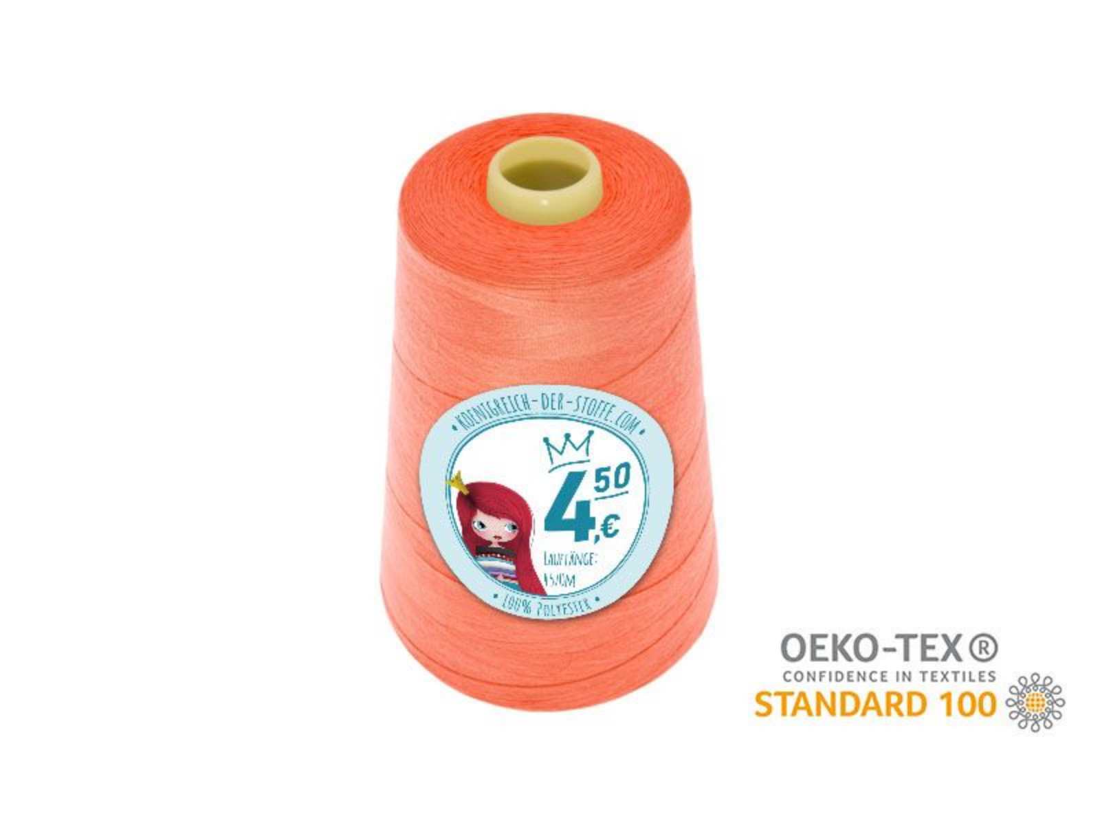 🧵  Overlock Nähgarn - 4570 m - Orange • Rosa • Beige