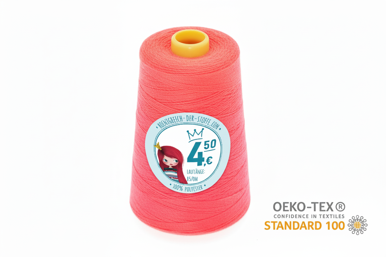 🧵  Overlock Nähgarn - 4570 m - Orange • Rosa • Beige