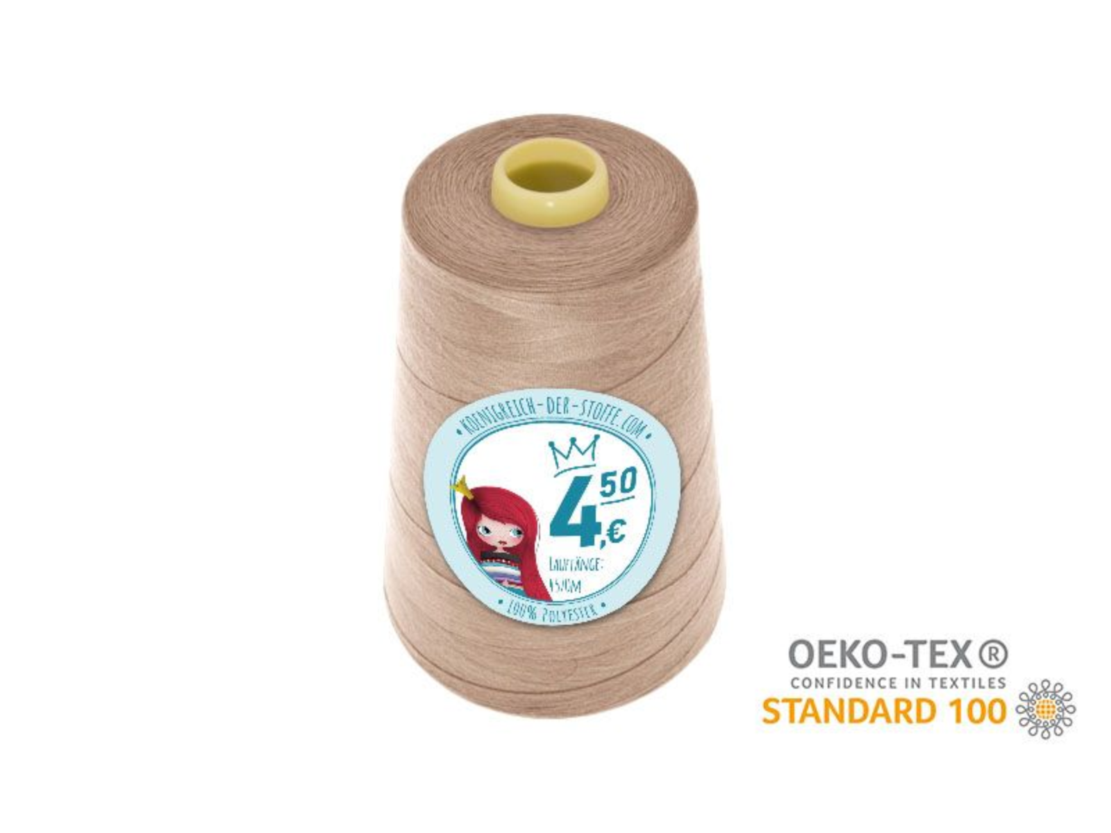 🧵  Overlock Nähgarn - 4570 m - Orange • Rosa • Beige