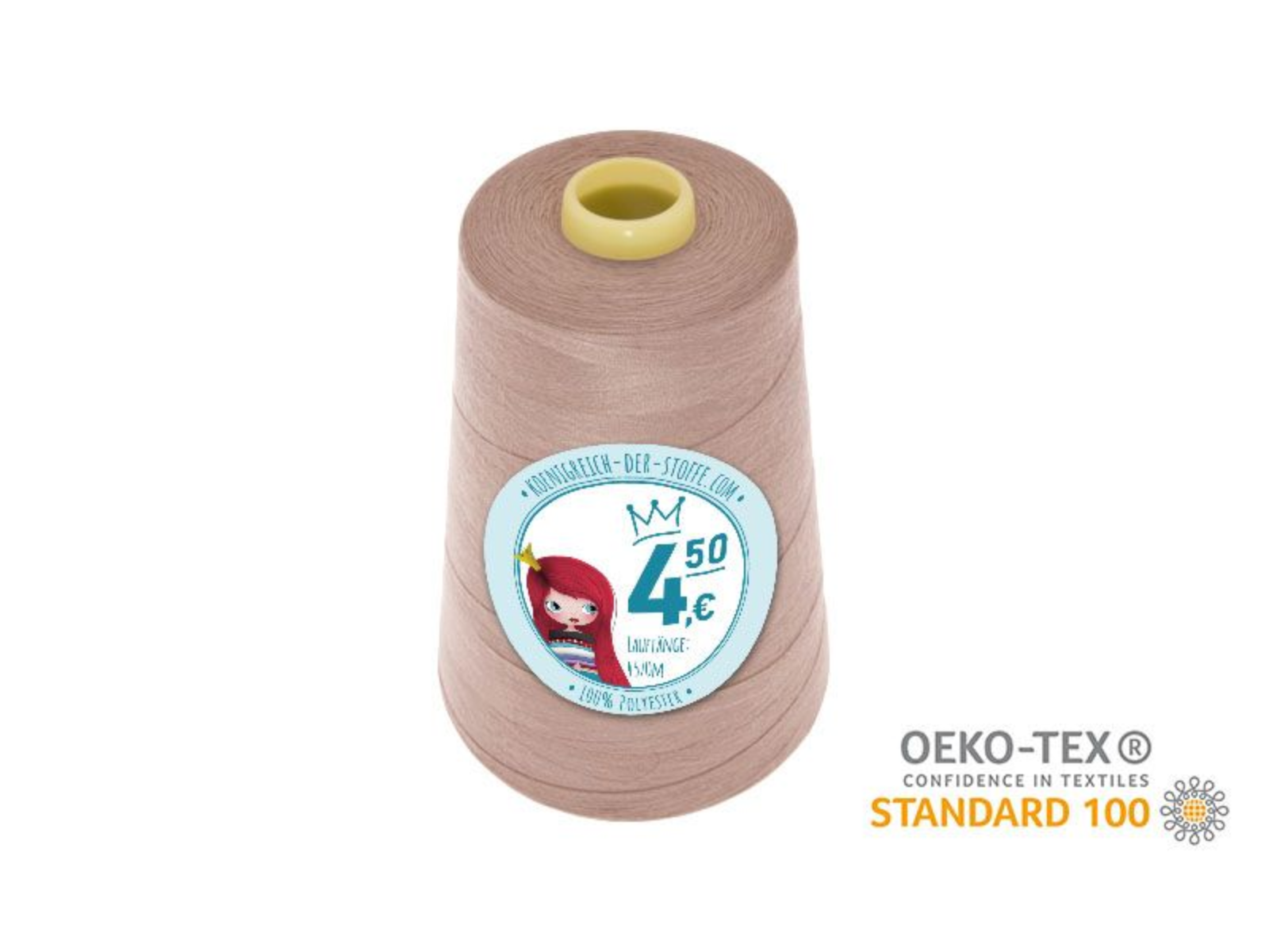🧵  Overlock Nähgarn - 4570 m - Orange • Rosa • Beige