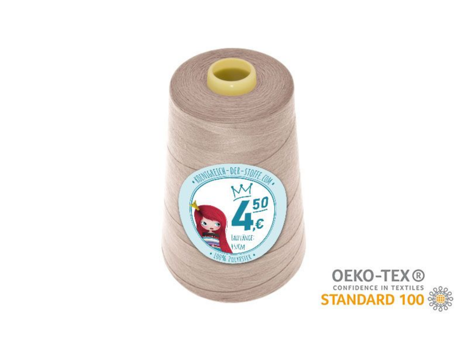 🧵  Overlock Nähgarn - 4570 m - Beige • Taupe • Braun • Altrosa