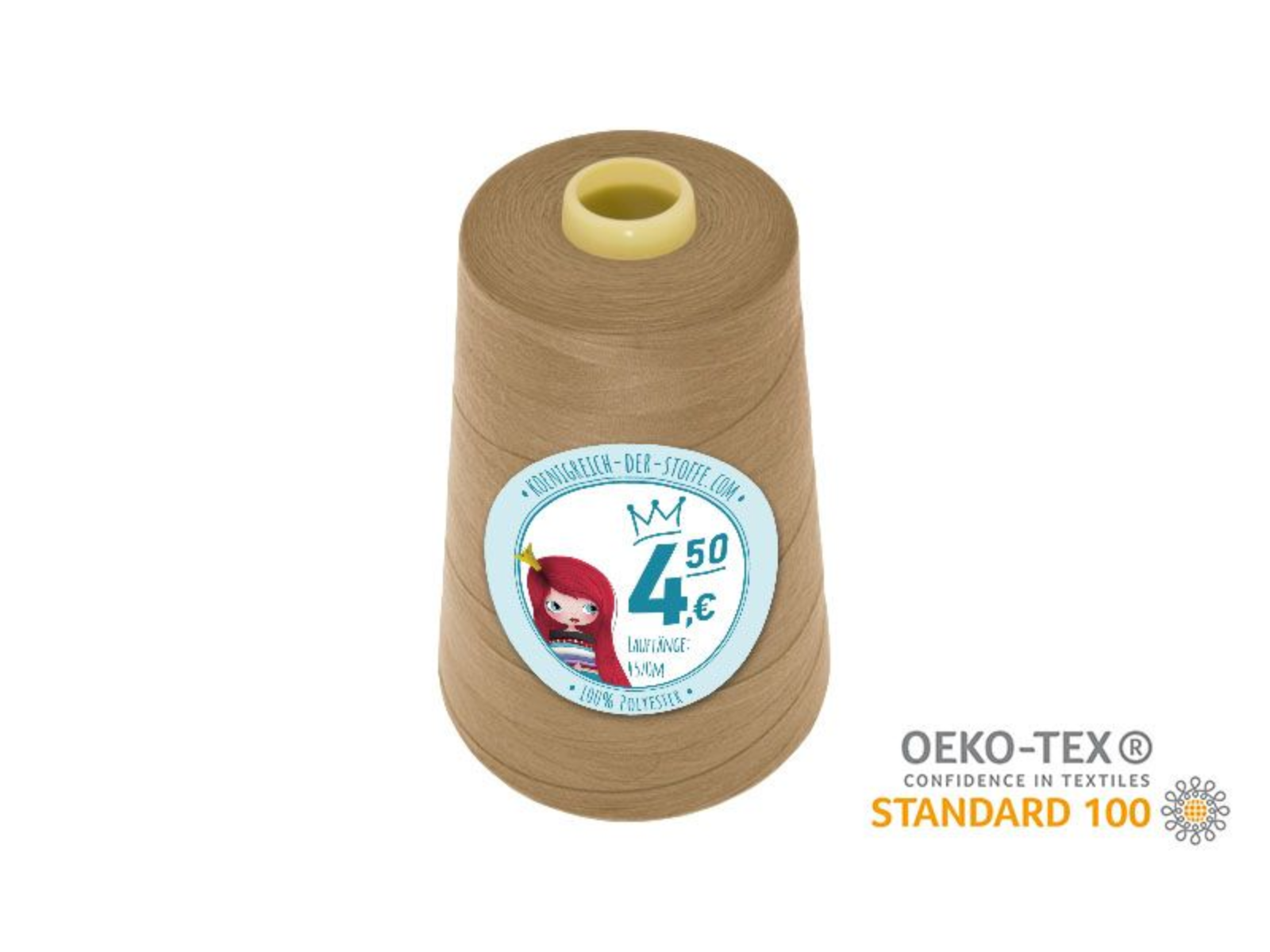 🧵  Overlock Nähgarn - 4570 m - Beige • Taupe • Braun • Altrosa