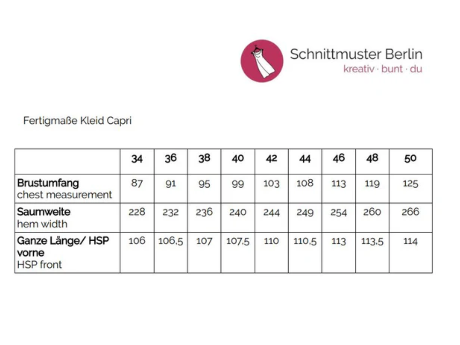 Papierschnittmuster Premium Kleid Capri