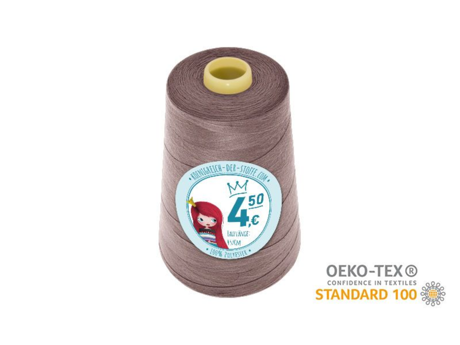 🧵  Overlock Nähgarn - 4570 m - Beige • Taupe • Braun • Altrosa