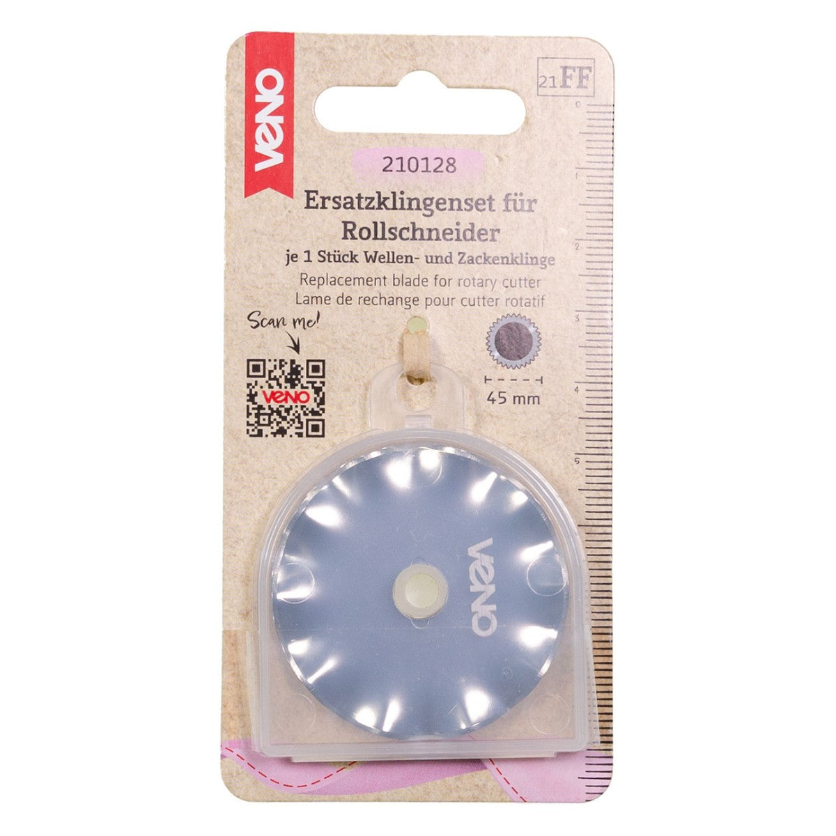 Ersatzklingenset für Rollschneider Wellen- und Zackenklinge 45 mm 2 Stück