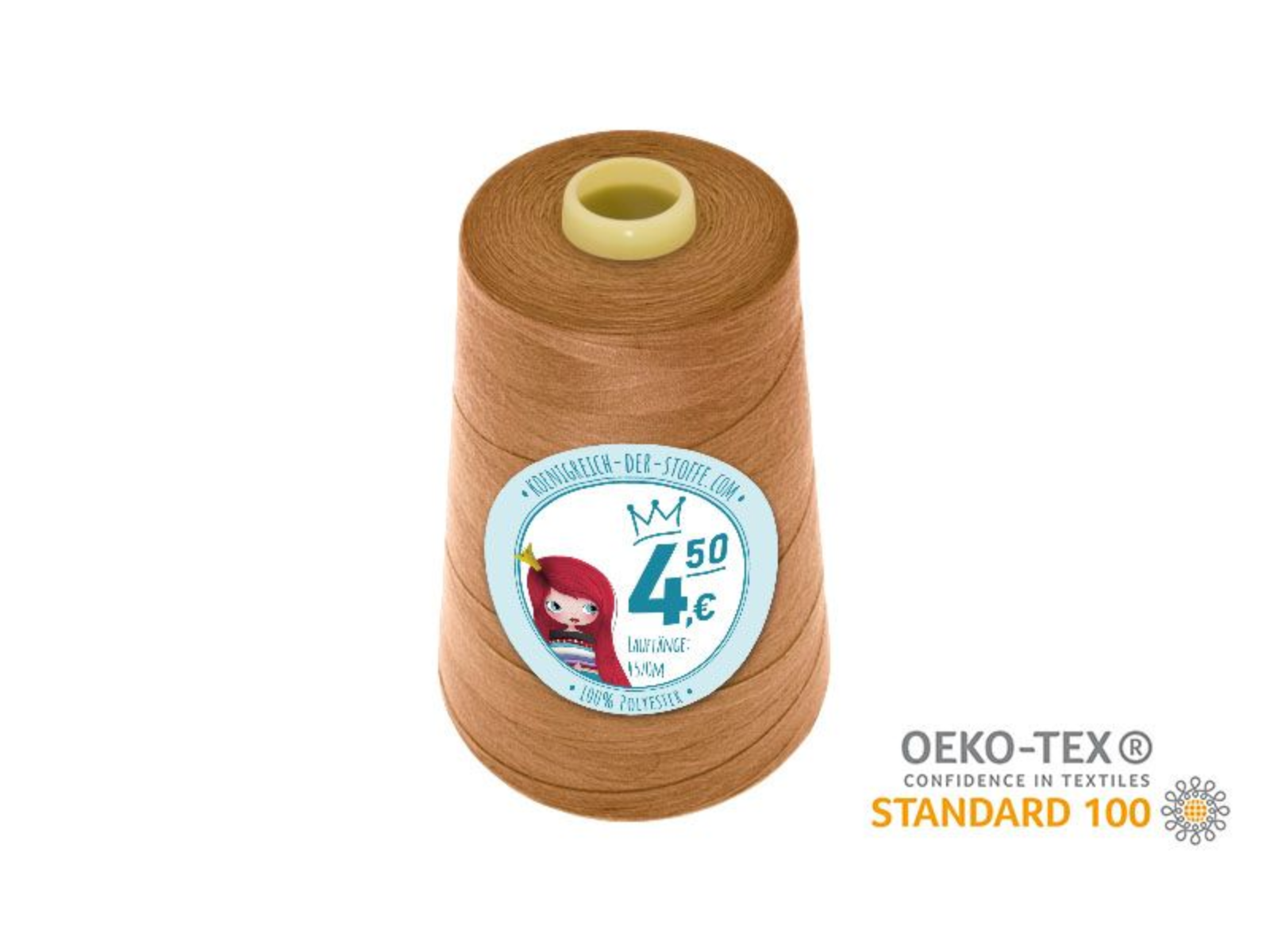 🧵  Overlock Nähgarn - 4570 m - Apricot • Kupfer • Braun