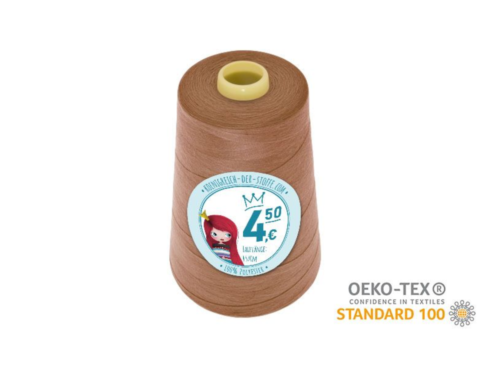 🧵  Overlock Nähgarn - 4570 m - Apricot • Kupfer • Braun