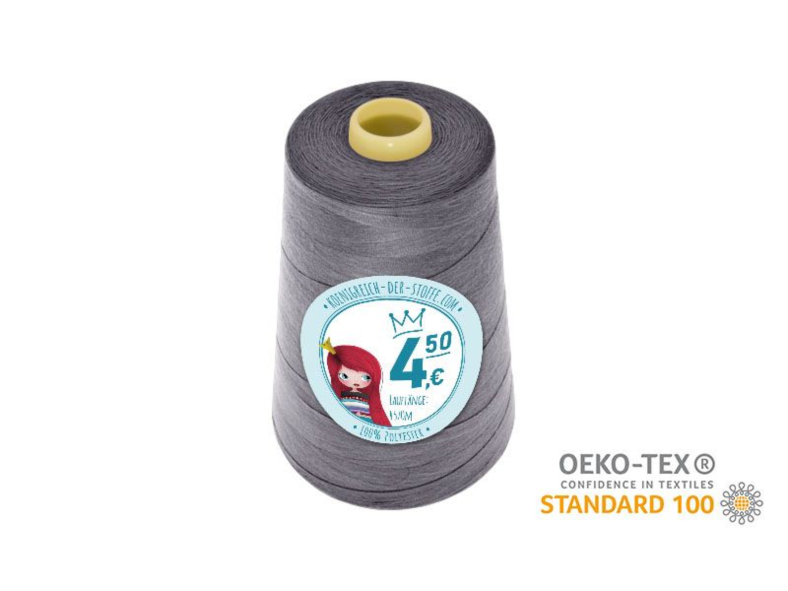 🧵  Overlock Nähgarn - 4570 m - Grau • Anthrazit • Schwarzgrau