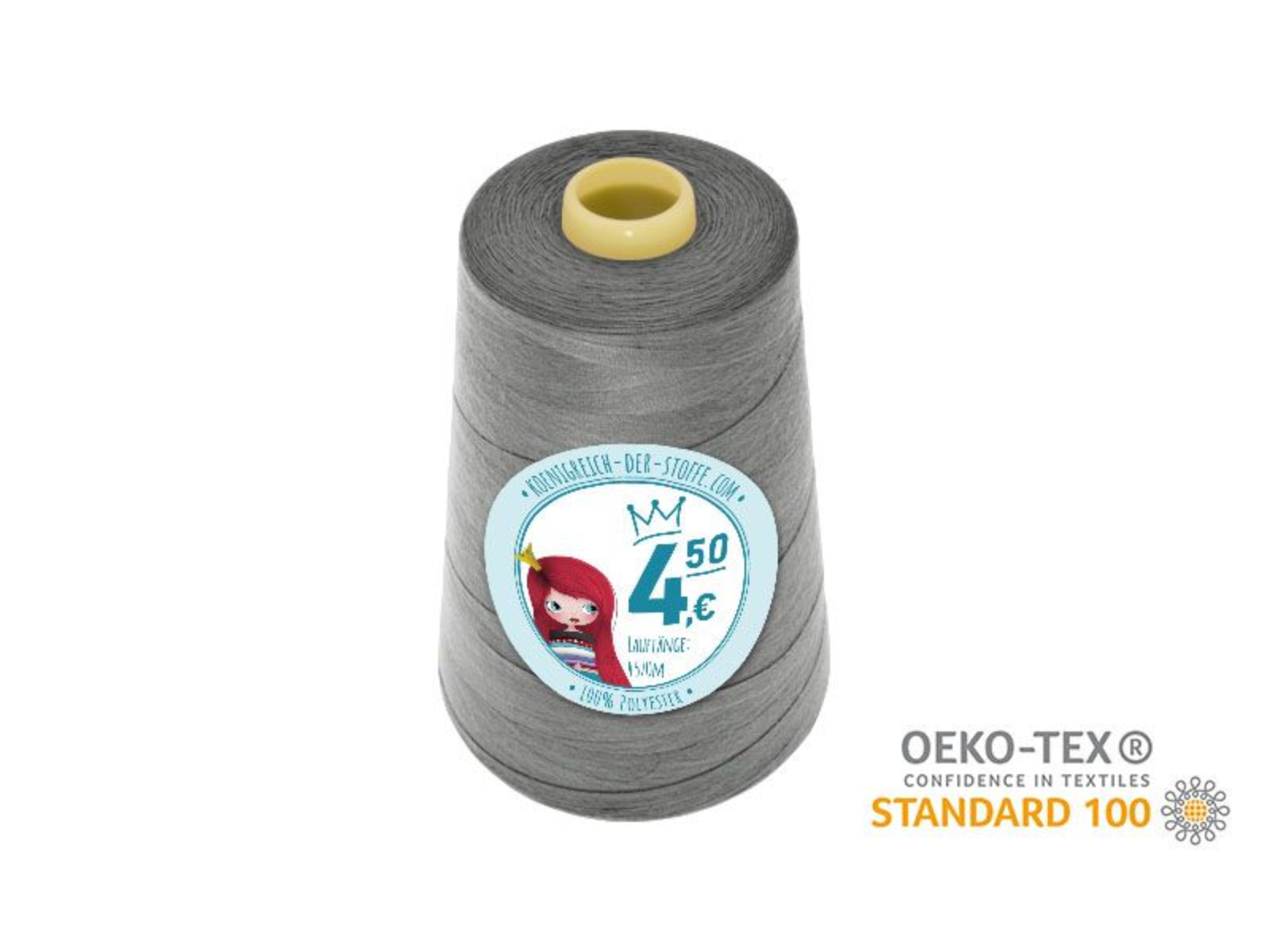 🧵  Overlock Nähgarn - 4570 m - Grau • Anthrazit • Schwarzgrau