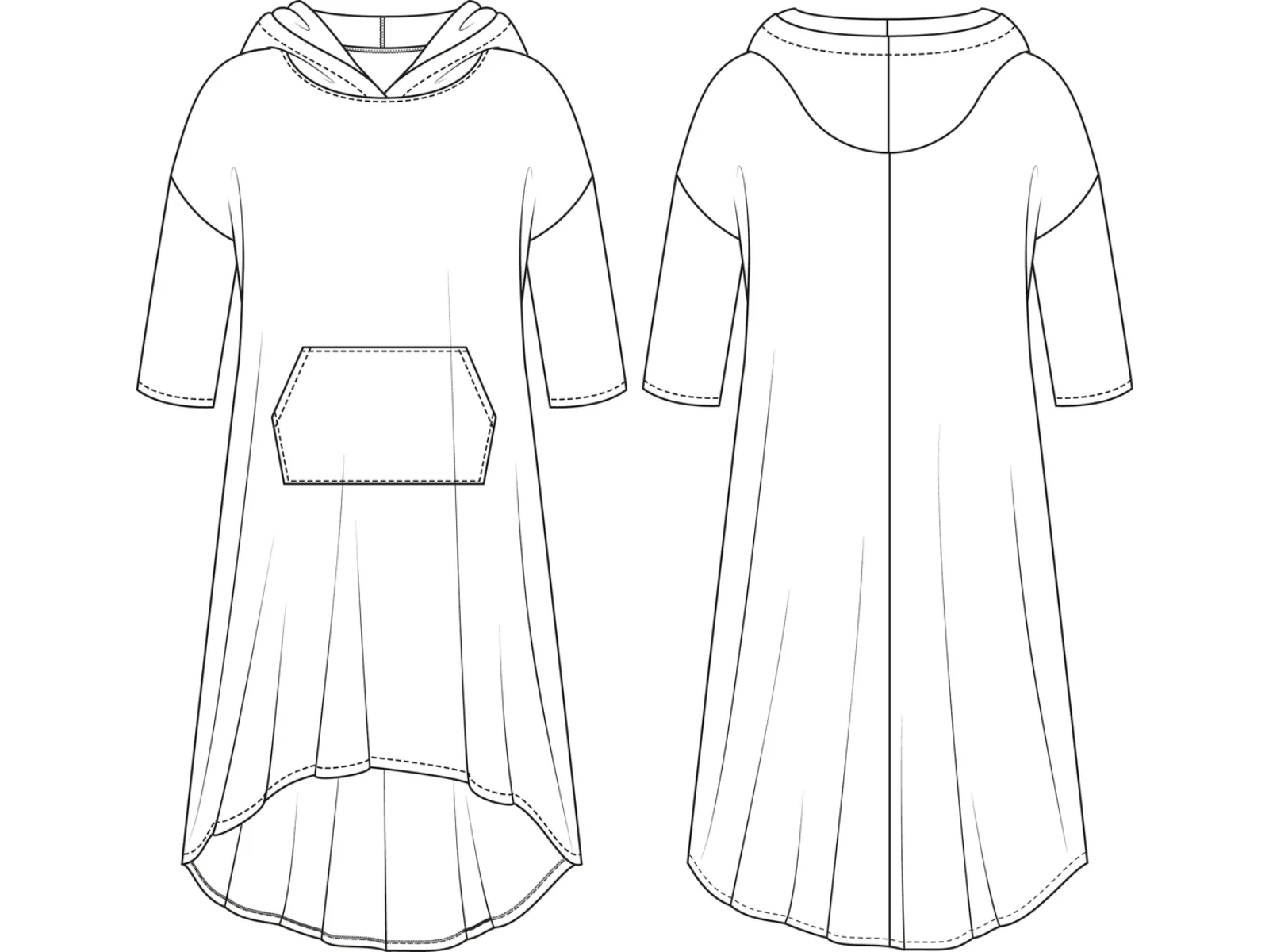 Papierschnittmuster Hoodiekleid Antwerpen