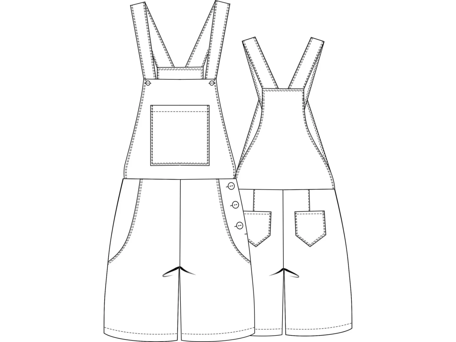 Papierschnittmuster Latzhose Fanny