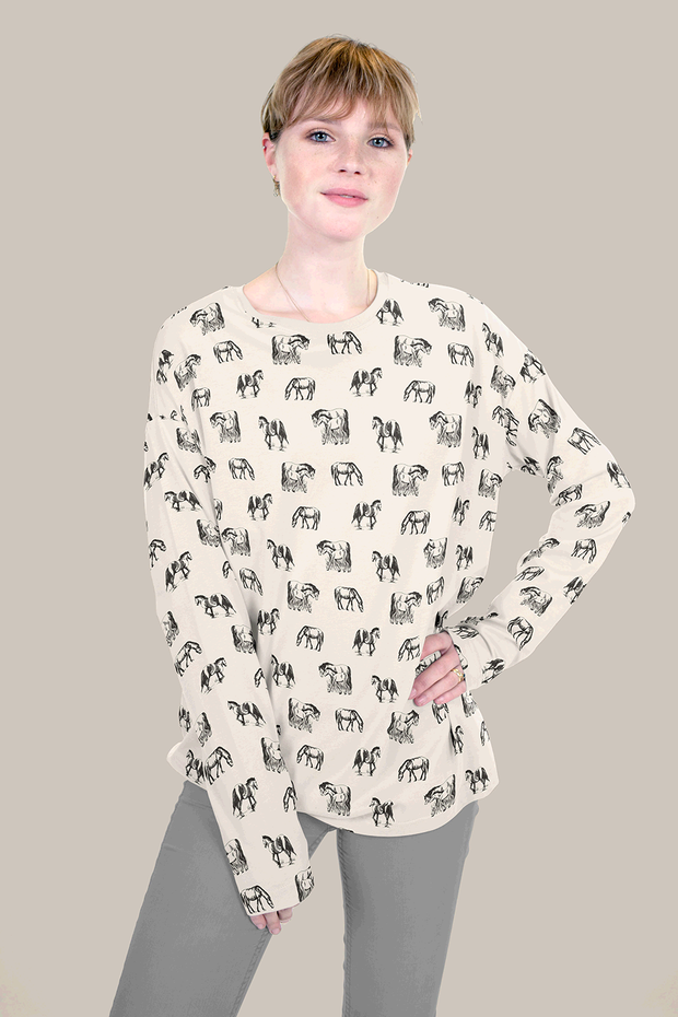 Jersey - Pferdefamilie - Wollweiß