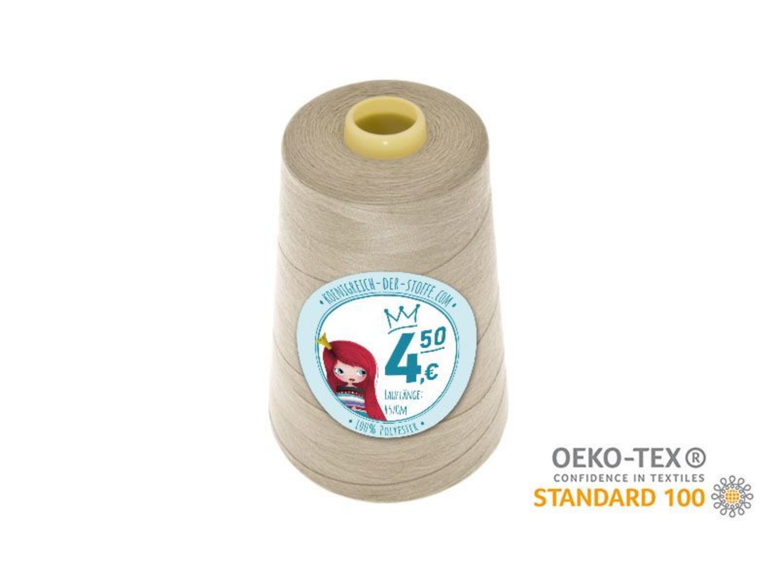 🧵  Overlock Nähgarn - 4570 m - Beige • Grau • Oliv • Braun