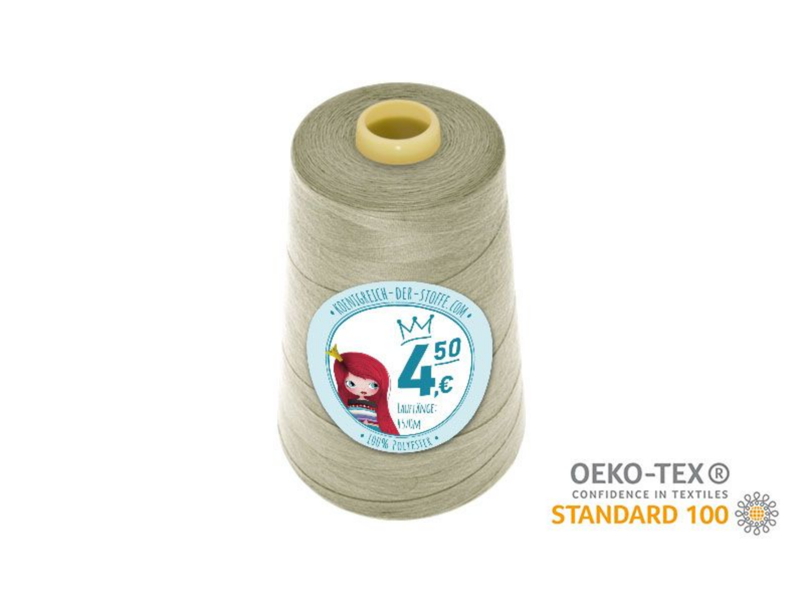 🧵  Overlock Nähgarn - 4570 m - Beige • Grau • Oliv • Braun