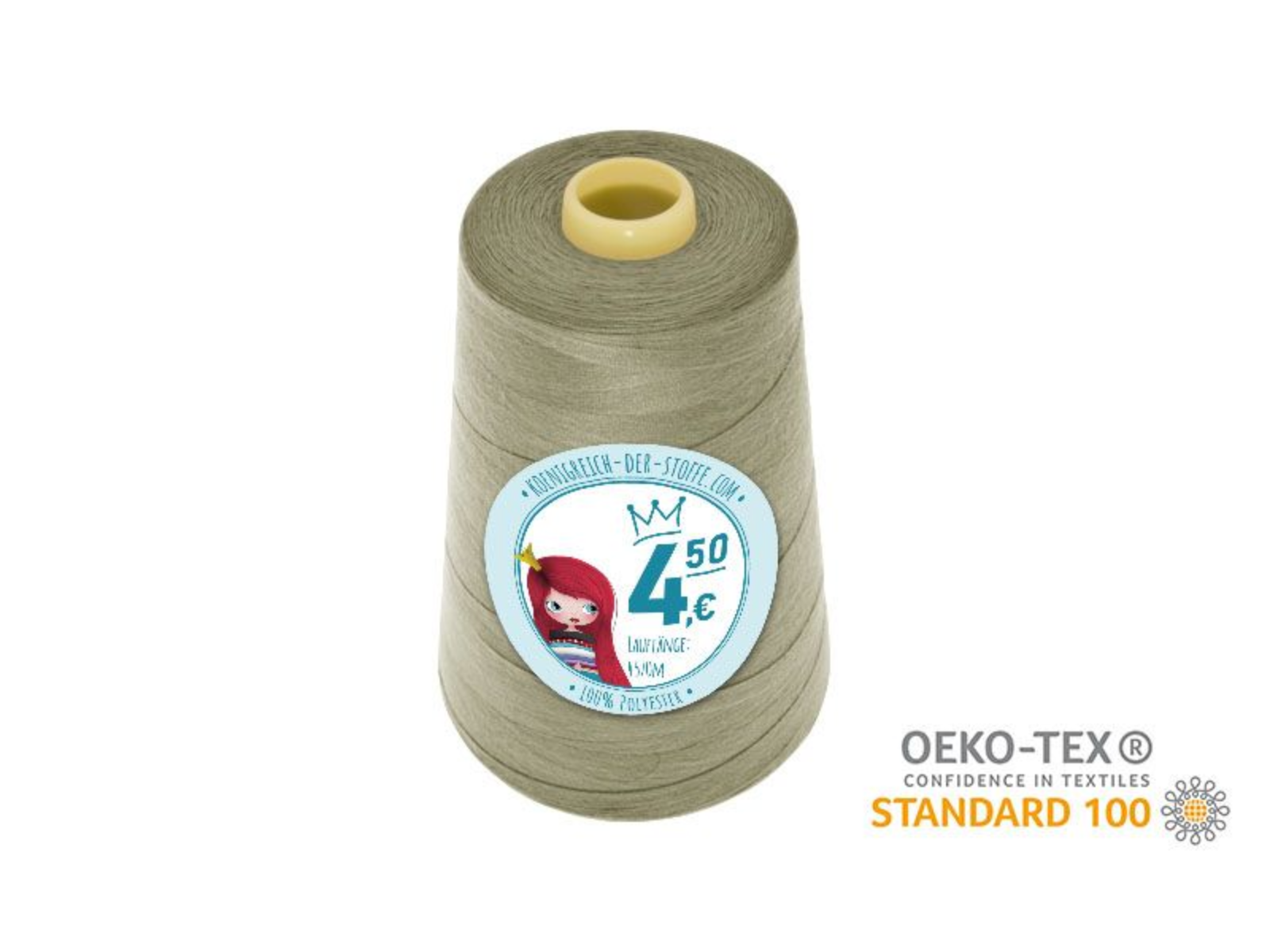 🧵  Overlock Nähgarn - 4570 m - Beige • Grau • Oliv • Braun
