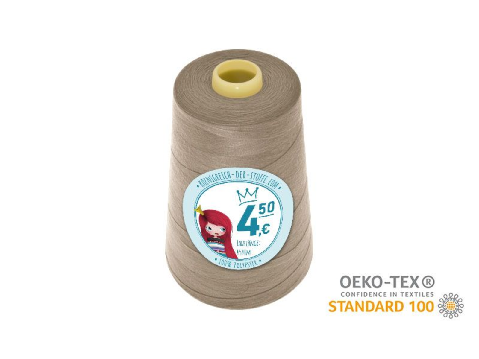 🧵  Overlock Nähgarn - 4570 m - Beige • Grau • Oliv • Braun