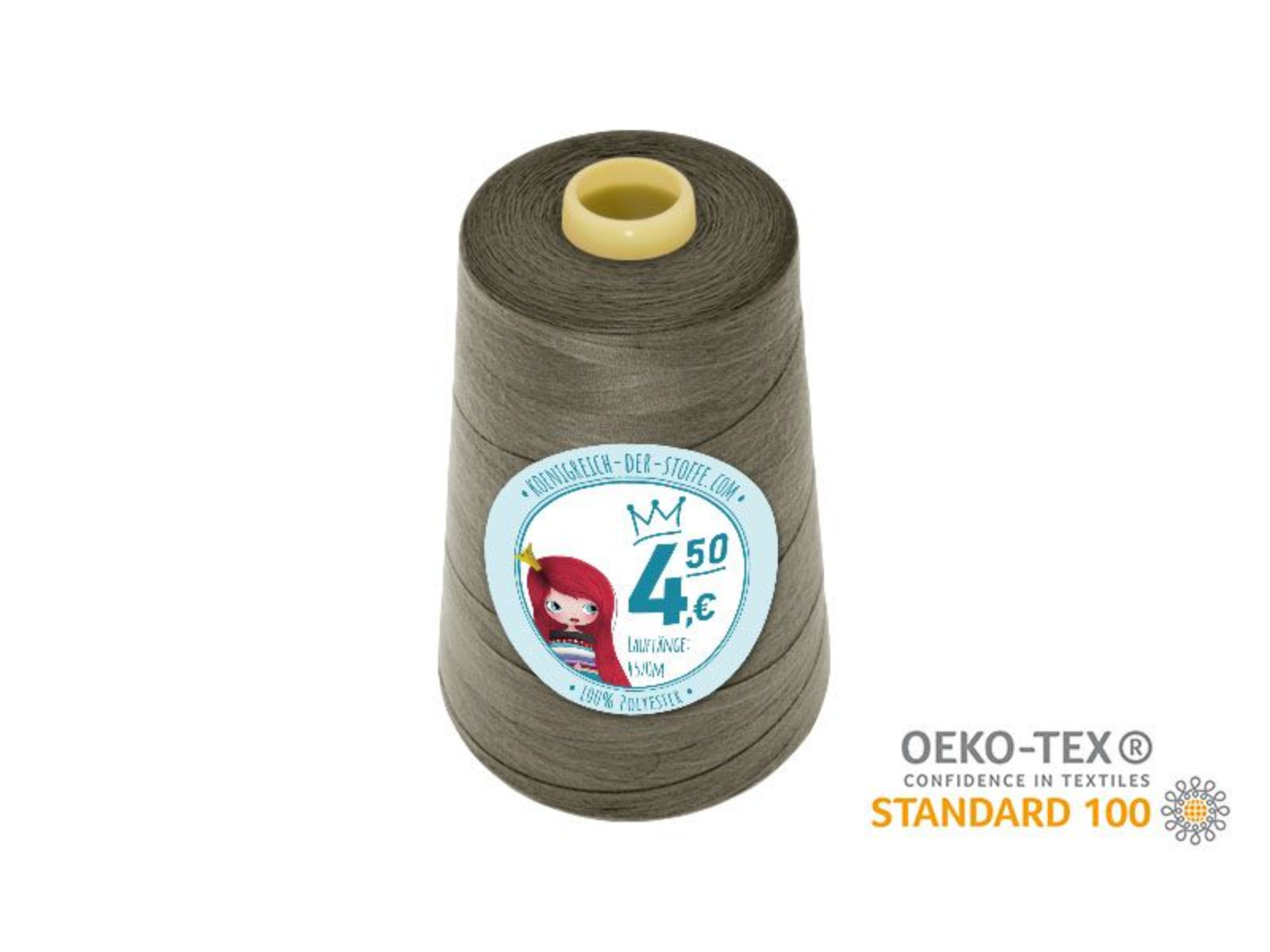 🧵  Overlock Nähgarn - 4570 m - Beige • Grau • Oliv • Braun