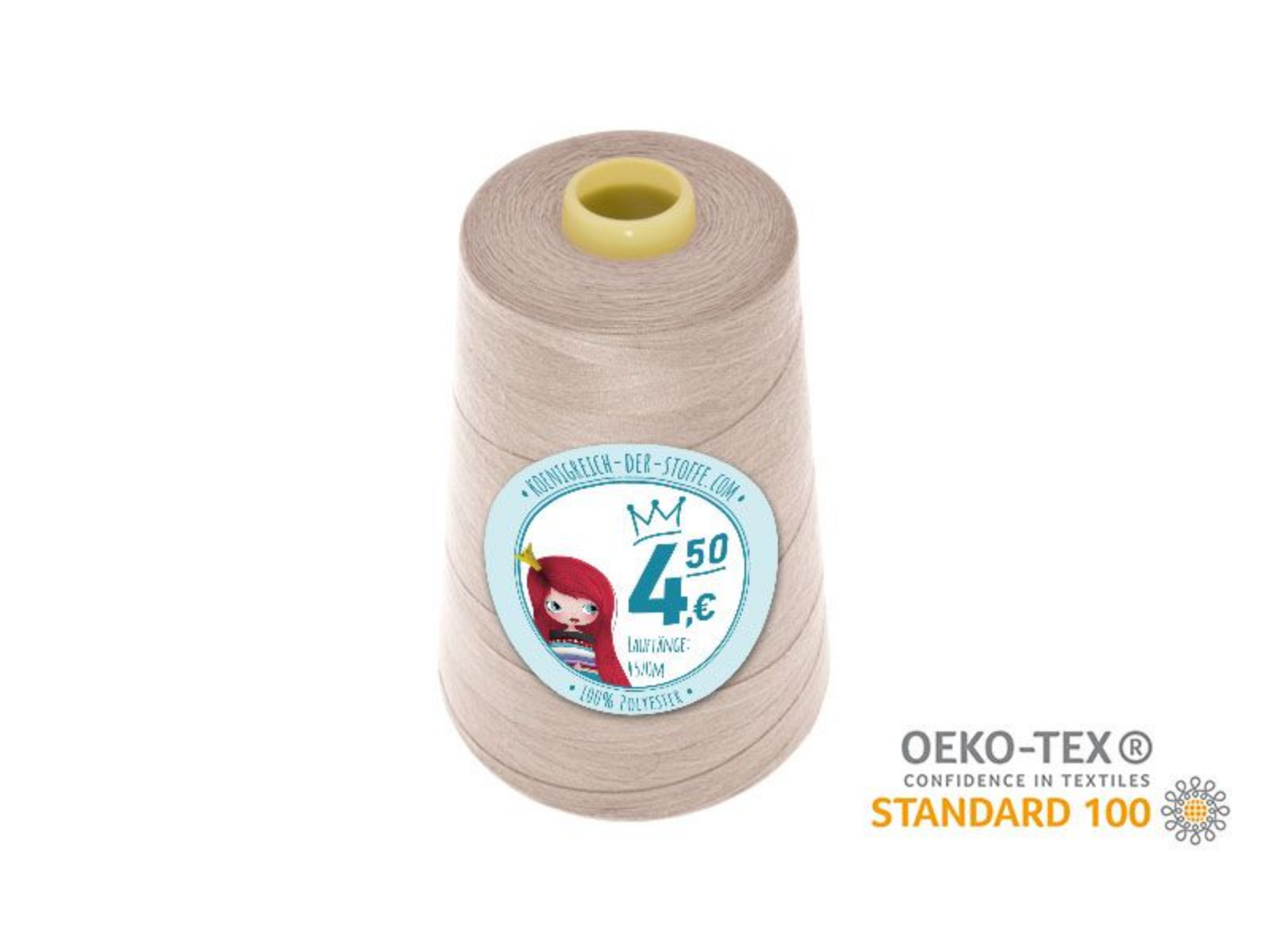🧵  Overlock Nähgarn - 4570 m - Beige • Rosé • Taupe