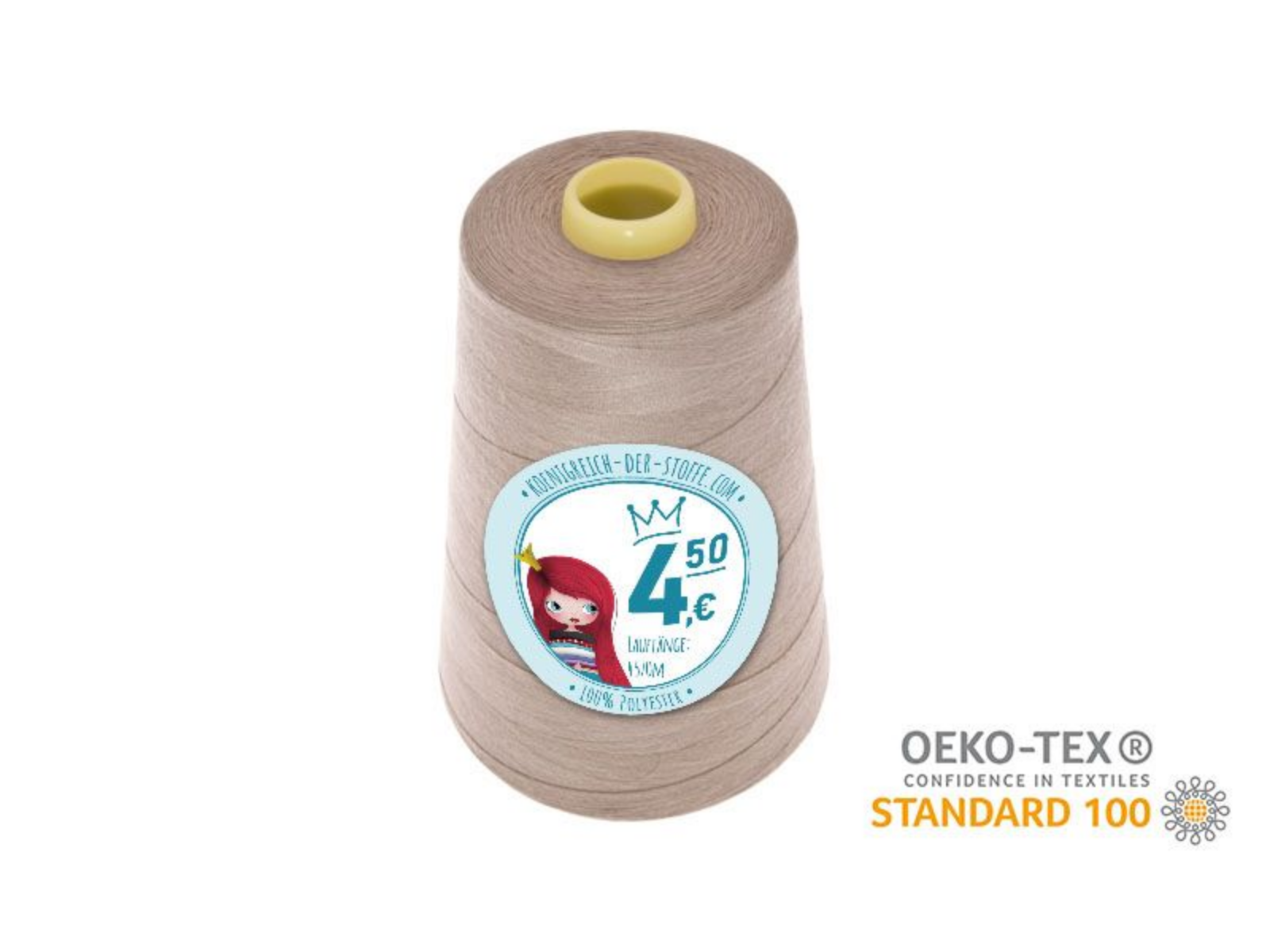 🧵  Overlock Nähgarn - 4570 m - Beige • Rosé • Taupe