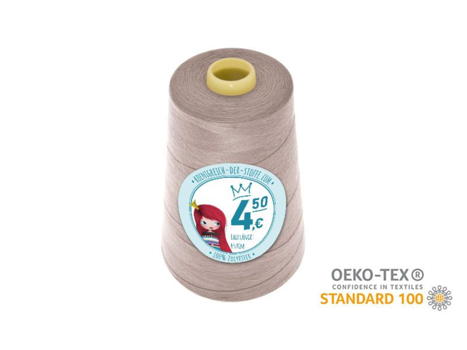 🧵  Overlock Nähgarn - 4570 m - Beige • Rosé • Taupe