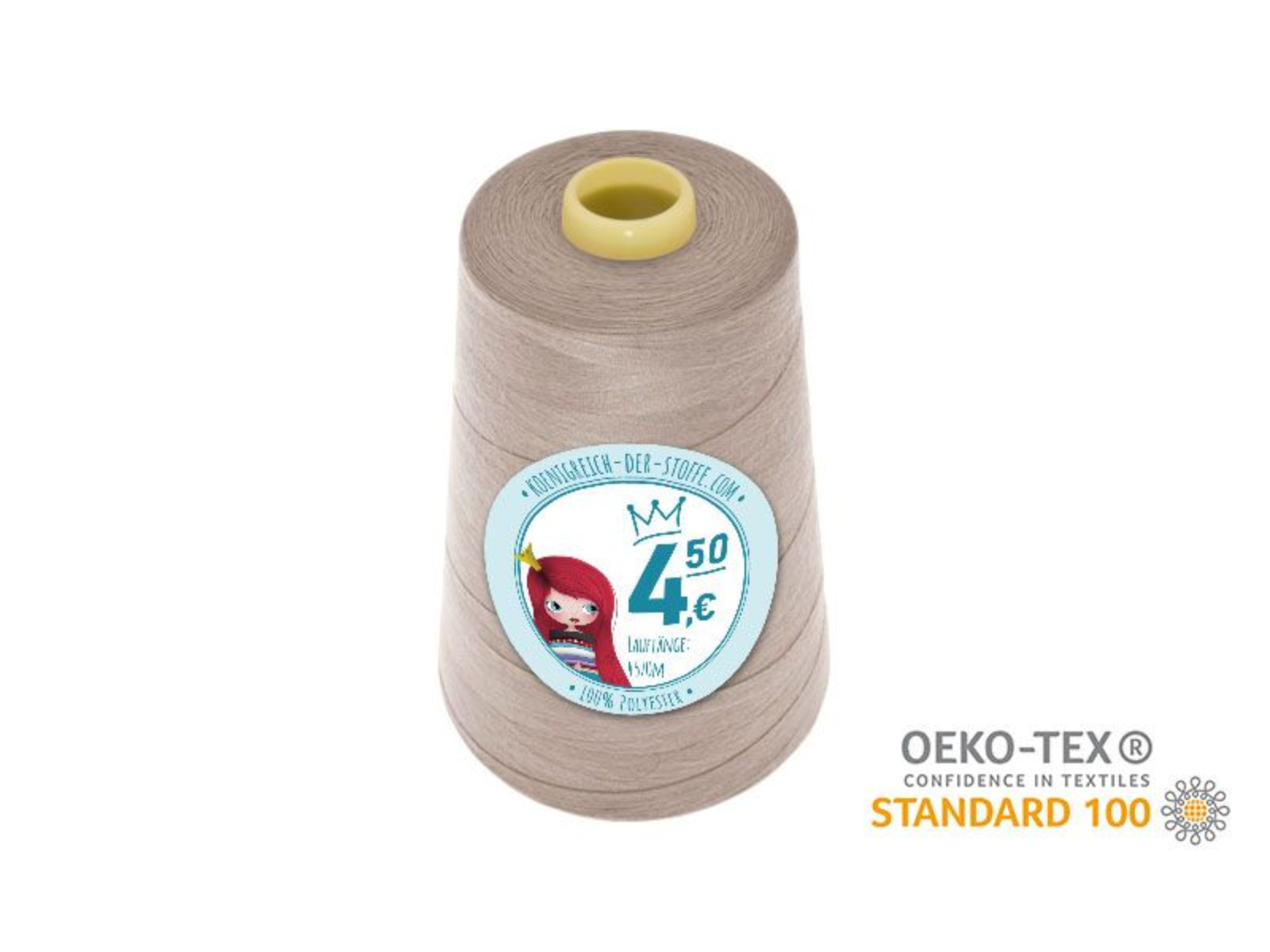 🧵  Overlock Nähgarn - 4570 m - Beige • Rosé • Taupe