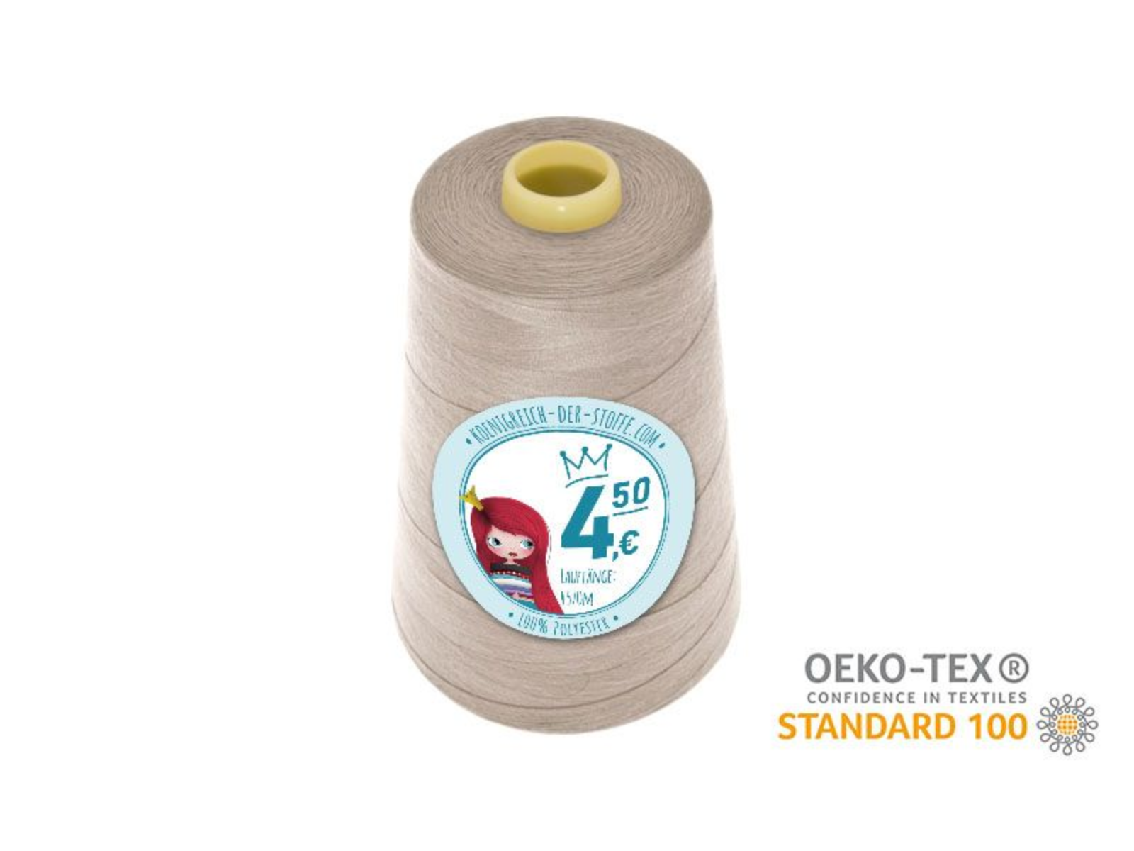 🧵  Overlock Nähgarn - 4570 m - Beige • Rosé • Taupe