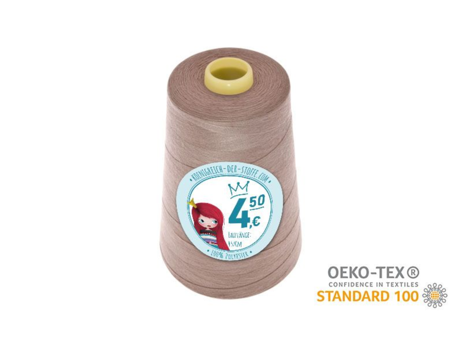 🧵  Overlock Nähgarn - 4570 m - Beige • Rosé • Taupe