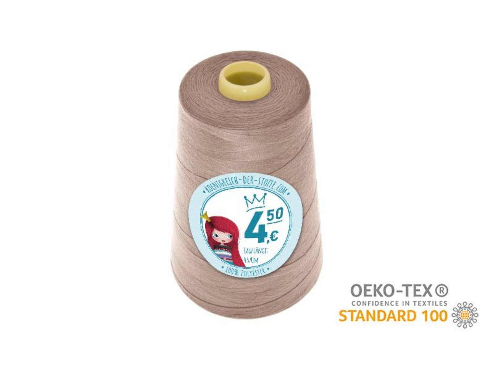 🧵  Overlock Nähgarn - 4570 m - Beige • Rosé • Taupe