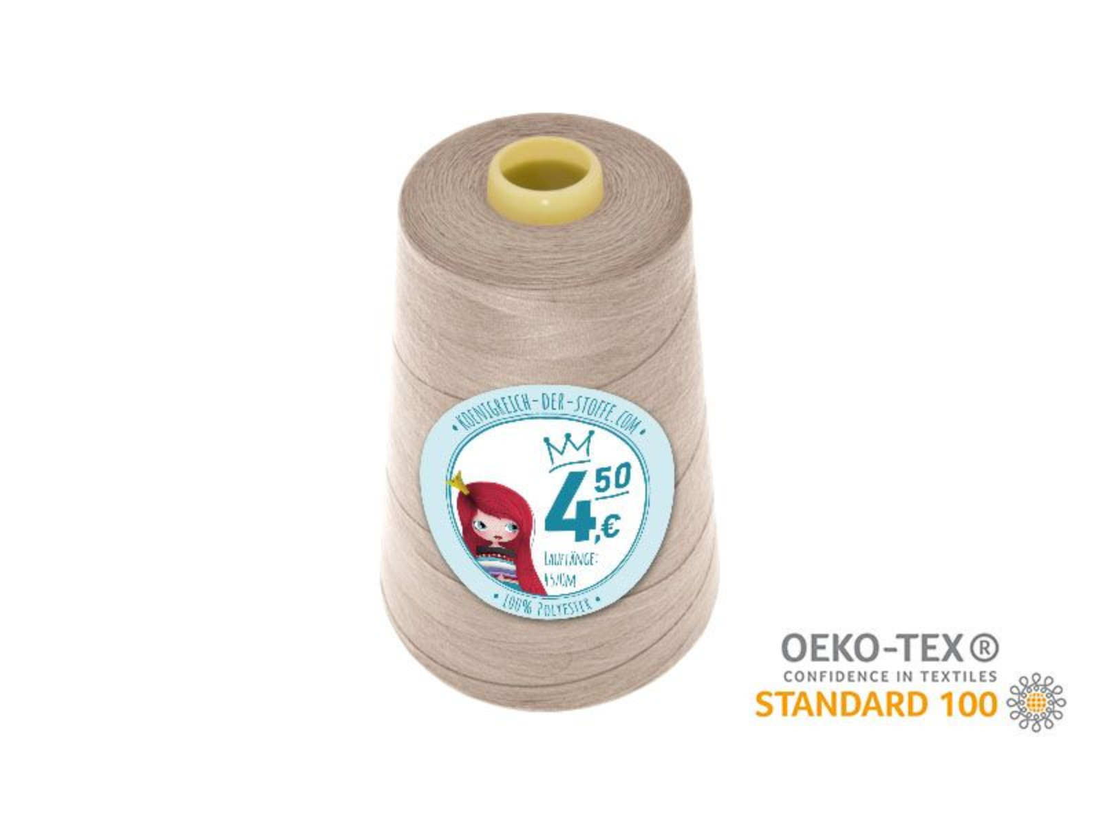 🧵  Overlock Nähgarn - 4570 m - Beige • Rosé • Taupe