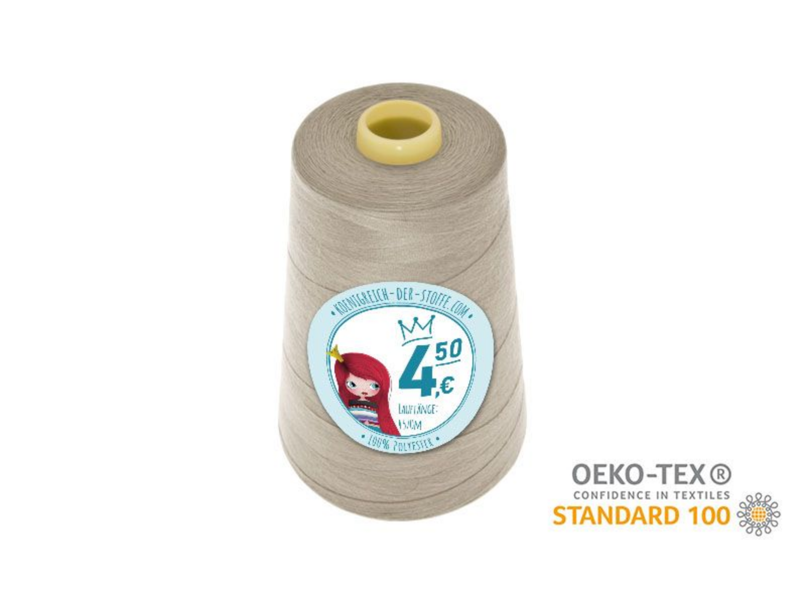 🧵  Overlock Nähgarn - 4570 m -Beige • Taupe • Grau